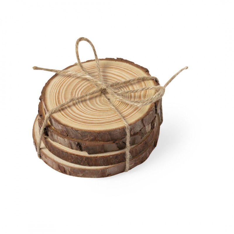 Set Posavasos Madera de Pino